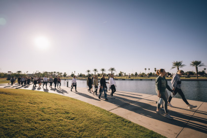 Phoenix Babes Who Walk participants walking together at Riverview Park