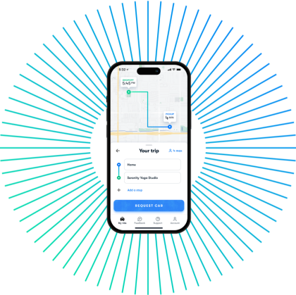 Smart phone screenshot of Waymo One app