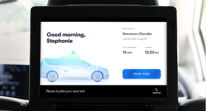 Waymo One in-car display