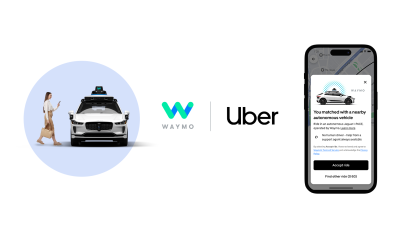 Waymo and Uber logo lockup